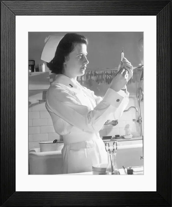 Framed Print : Army Nurse Preparing Injection Framed Print : Army Nurse Preparing Injection