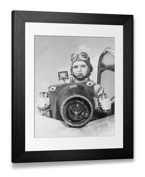 Framed Print : Woman G.I. With Large Camera Framed Print : Woman G.I. With Large Camera