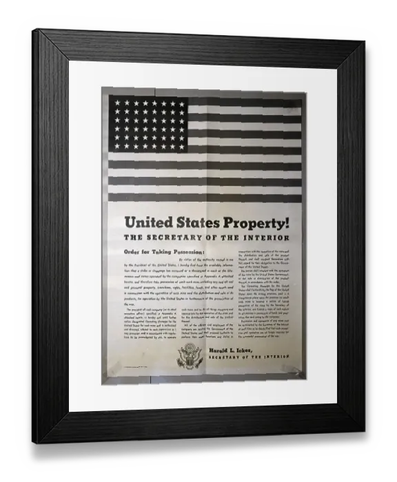 Framed Print : Executive Order Controlling Coal Mines Framed Print : Executive Order Controlling Coal Mines