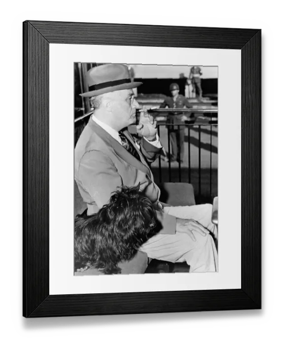 Framed Print : US President Franklin D. Roosevelt Riding a Train with His Dog Fala Framed Print : US President Franklin D. Roosevelt Riding a Train with His Dog Fala