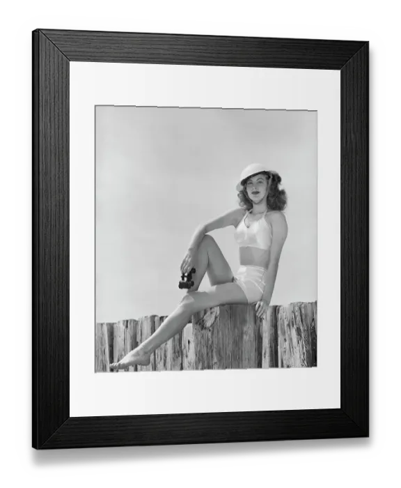 Framed Print : Ava Gardner in Two-Piece Swimsuit and Shore Patrol Gear Framed Print : Ava Gardner in Two-Piece Swimsuit and Shore Patrol Gear