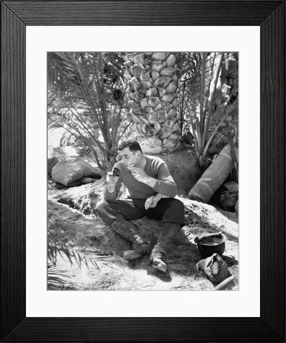 Framed Print : Soldier Shaving Beard Framed Print : Soldier Shaving Beard