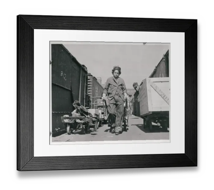 Framed Print : Woman Railroad Worker at Station Framed Print : Woman Railroad Worker at Station