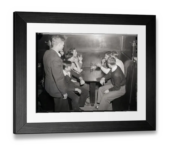 Framed Print : Seven Young Men @ Diner Booth Framed Print : Seven Young Men @ Diner Booth