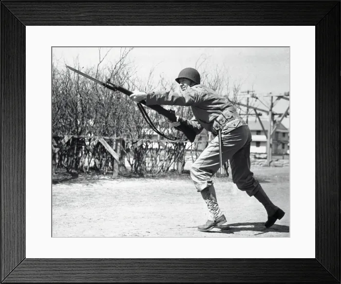 Framed Print : Don Budge Learning to Thrust Bayonet