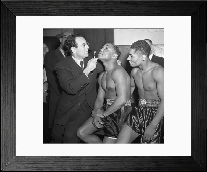 Framed Print : Doctor Checks Henry Armstrong'S Eye Framed Print : Doctor Checks Henry Armstrong'S Eye