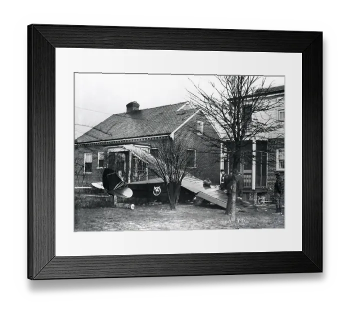 Framed Print : Stolen Airplane Crashed in Backyard Framed Print : Stolen Airplane Crashed in Backyard
