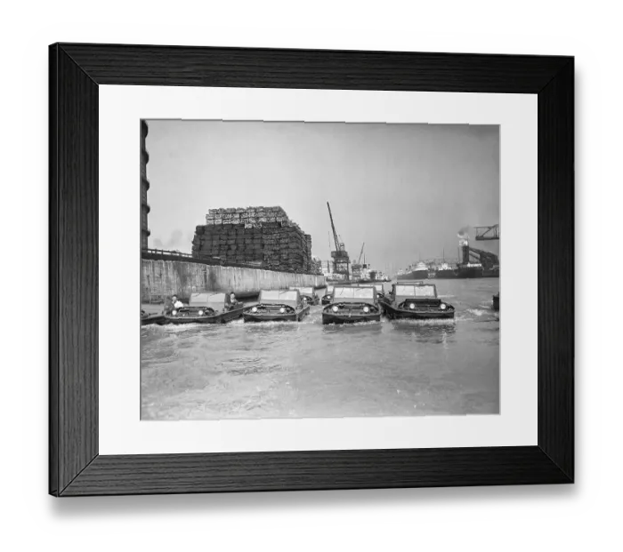 Framed Print : Sea Jeeps. (Original Caption). Amphibious Jeeps for Allied Fighters Framed Print : Sea Jeeps. (Original Caption). Amphibious Jeeps for Allied Fighters