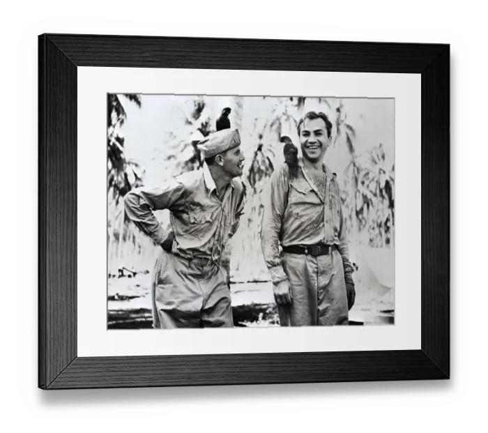 Framed Print : Father Gehring and Barney Ross with Birds Framed Print : Father Gehring and Barney Ross with Birds