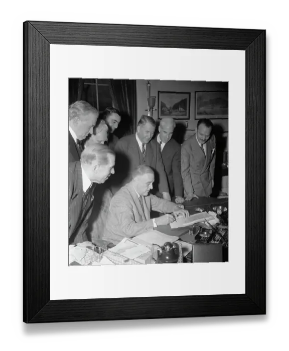 Framed Print : Franklin D. Roosevelt Signing Bill Framed Print : Franklin D. Roosevelt Signing Bill