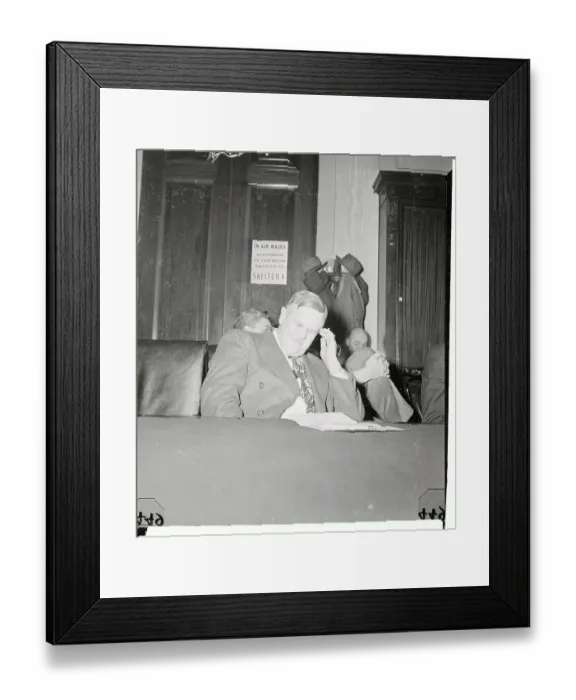 Framed Print : Harold Ickes at Senate Hearing