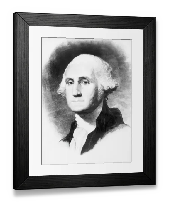 Framed Print : Portrait Head of George Washington After Gilbert Stuart Framed Print : Portrait Head of George Washington After Gilbert Stuart
