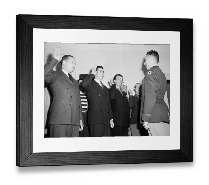 Framed Print : Joe Dimaggio W / Hand Raised Taking Oath Framed Print : Joe Dimaggio W / Hand Raised Taking Oath
