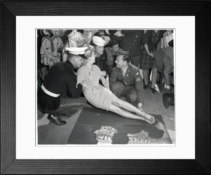 Framed Print : Betty Grable Lies In Cement Framed Print : Betty Grable Lies In Cement