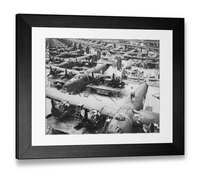 Framed Print : Bombers Being Made on Production Line Framed Print : Bombers Being Made on Production Line