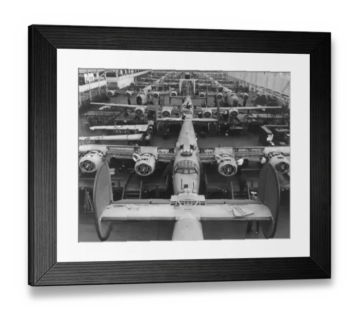 Framed Print : Bombers Being Made on Production Line Framed Print : Bombers Being Made on Production Line