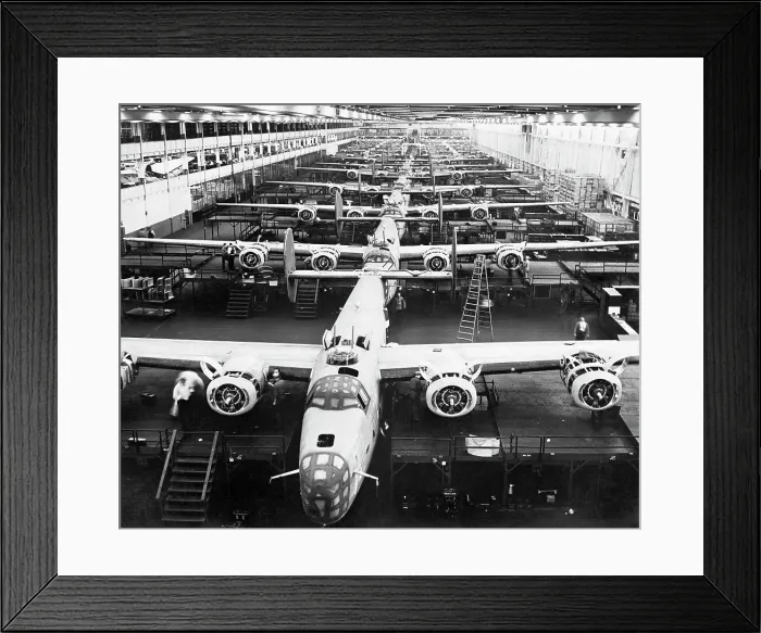 Framed Print : B-24 Liberators on Production Line Framed Print : B-24 Liberators on Production Line