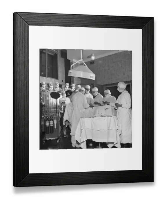 Framed Print : Student Nurses Observe Operation In Ny Framed Print : Student Nurses Observe Operation In Ny