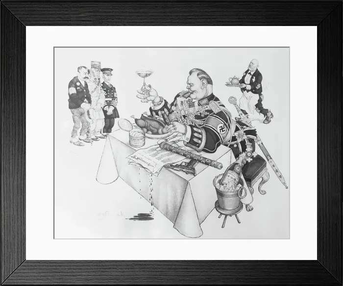 Framed Print : Political Cartoon Featuring Goering Framed Print : Political Cartoon Featuring Goering