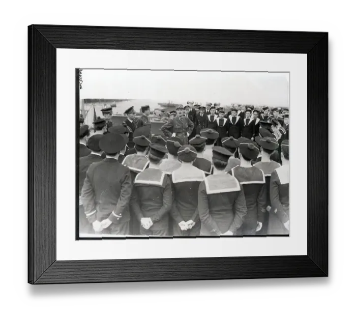 Framed Print : Charles De Gaulle Addressing French Sailors Framed Print : Charles De Gaulle Addressing French Sailors