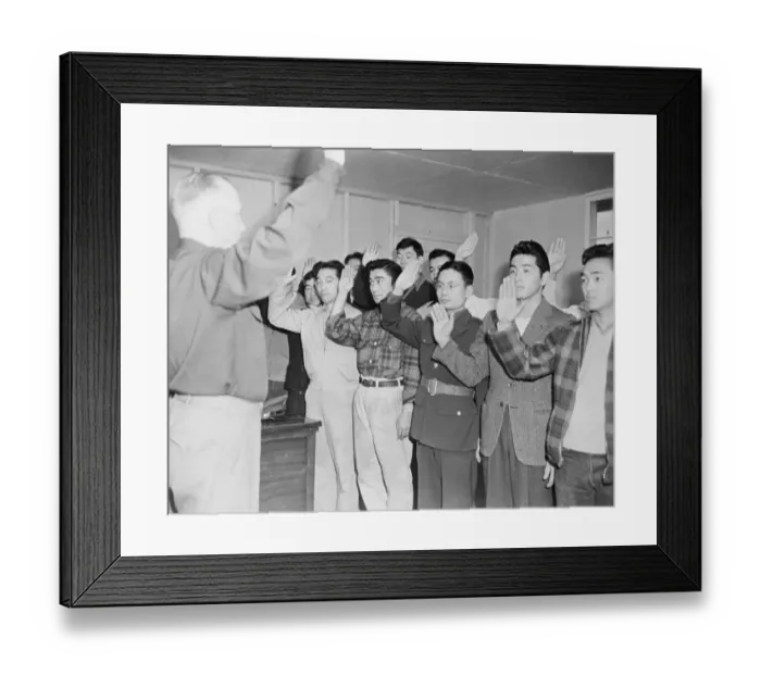 Framed Print : Japanese Americans Taking Oath Framed Print : Japanese Americans Taking Oath