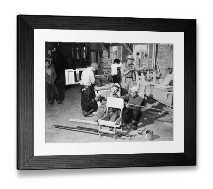 Framed Print : Japanese Men Making Furniture Framed Print : Japanese Men Making Furniture