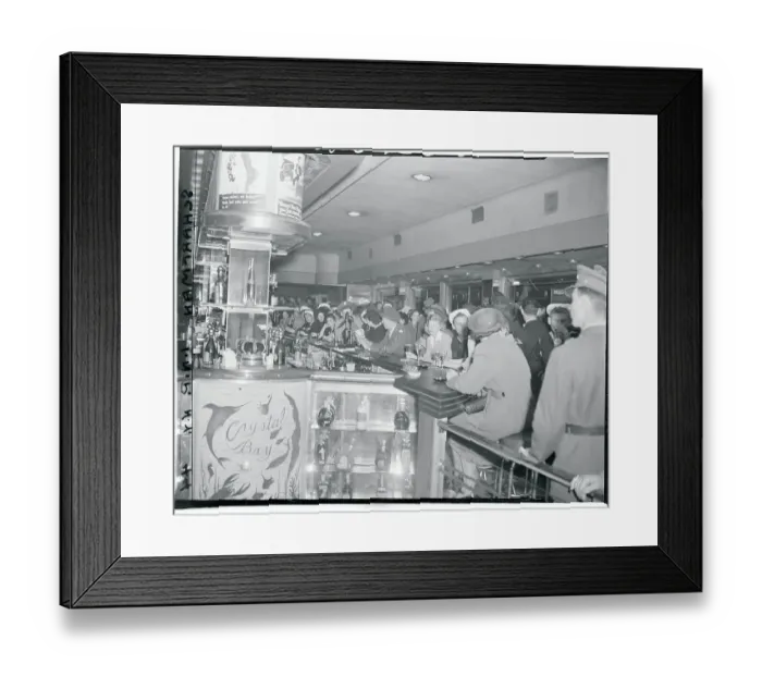 Framed Print : Men and Women on Bar Scene