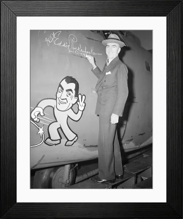 Framed Print : Eddie Rickenbacker Signs Airplane Framed Print : Eddie Rickenbacker Signs Airplane