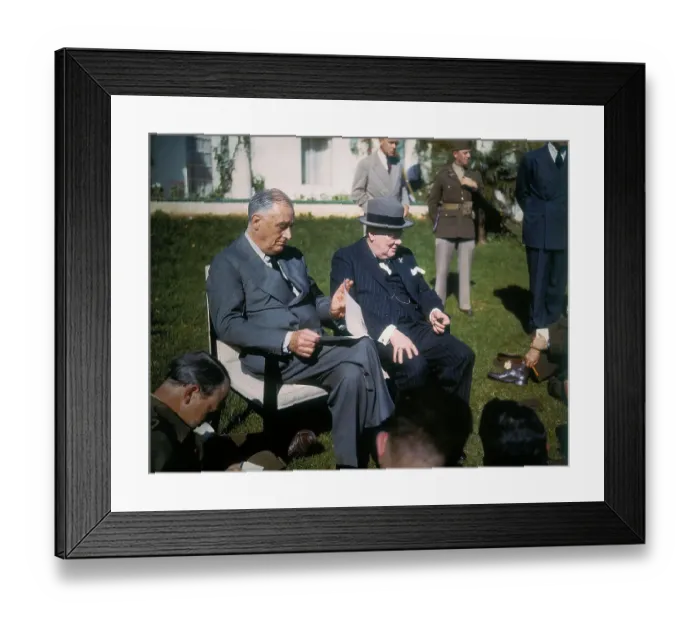 Framed Print : Franklin D. Roosevelt with Winston Churchill Framed Print : Franklin D. Roosevelt with Winston Churchill