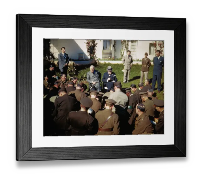 Framed Print : President Franklin D. Roosevelt and Winston Churchill in Casablanca