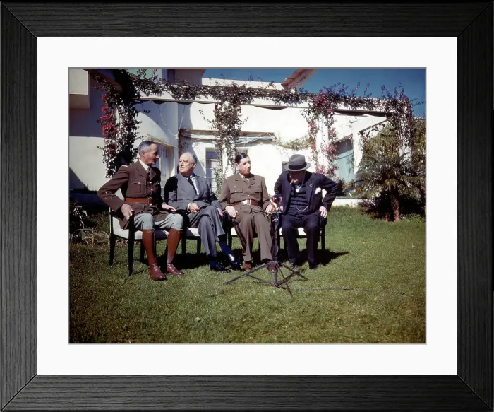 Framed Print : Western Leaders Seated On Villa Lawn Framed Print : Western Leaders Seated On Villa Lawn
