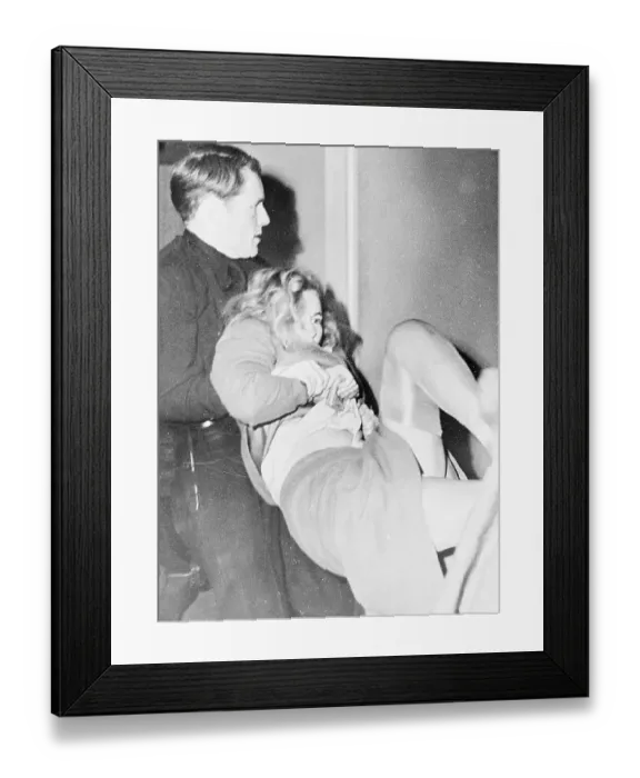 Framed Print : Actress Frances Farmer Being Arrested