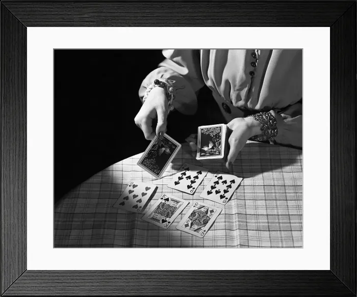 Framed Print : Fortuneteller Dealing Cards Framed Print : Fortuneteller Dealing Cards