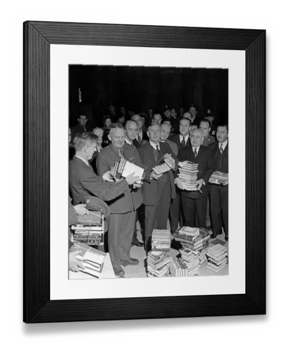 Framed Print : Law Makers Donate Books for Service Men Framed Print : Law Makers Donate Books for Service Men