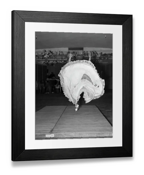 Framed Print : Flamenco Dancer Waving Skirts