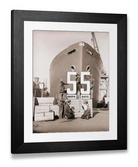 Framed Print : Shipbuilders Set Up Sign at Shipyard Framed Print : Shipbuilders Set Up Sign at Shipyard