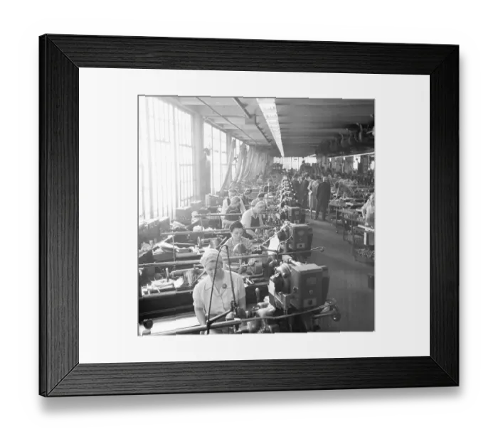 Framed Print : Women Working Lathes Framed Print : Women Working Lathes