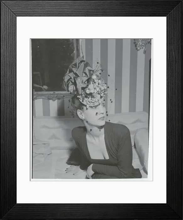 Framed Print : Model Wearing Seductive Hat Framed Print : Model Wearing Seductive Hat