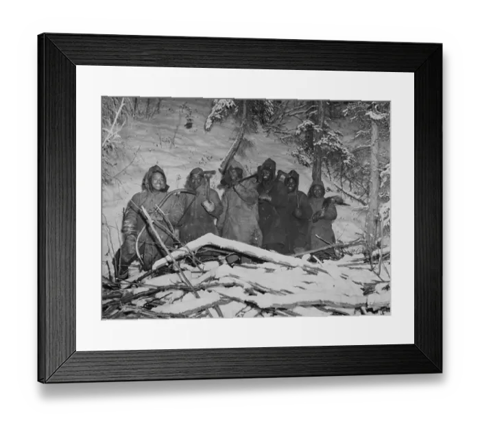 Framed Print : African American Soldiers Cutting Wood During World War II Framed Print : African American Soldiers Cutting Wood During World War II
