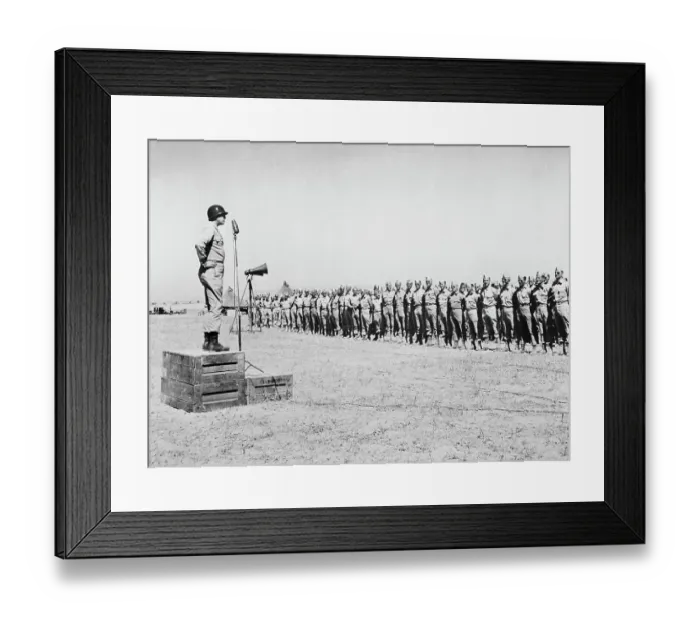 Framed Print : General George S. Patton Speaking to Troops Framed Print : General George S. Patton Speaking to Troops