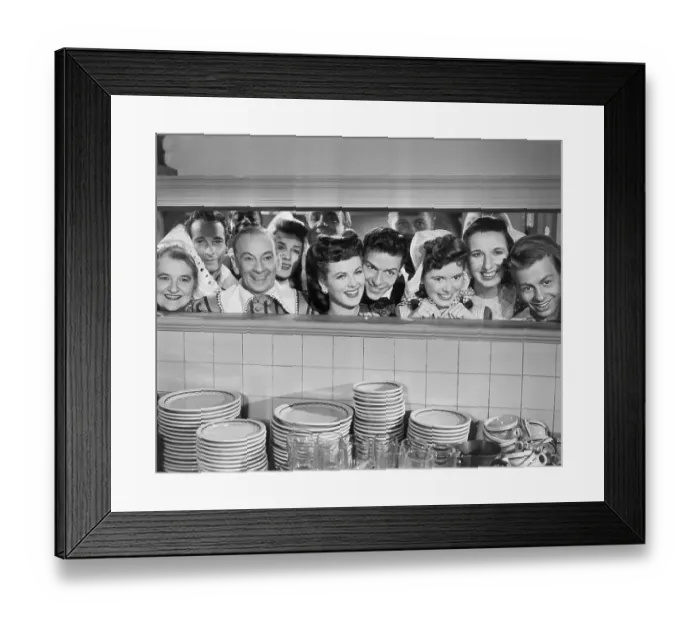 Framed Print : Frank Sinatra & Crowd In Kitchen Window