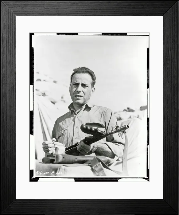 Framed Print : Humphrey Bogart with Gun in Movie Still