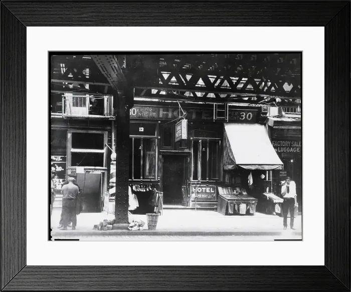 Framed Print : Typical Transit Hotel in New York Bowery Framed Print : Typical Transit Hotel in New York Bowery