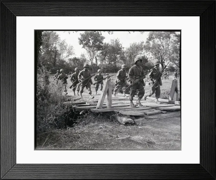 Framed Print : Japanese American Infantry Unit Moving Framed Print : Japanese American Infantry Unit Moving