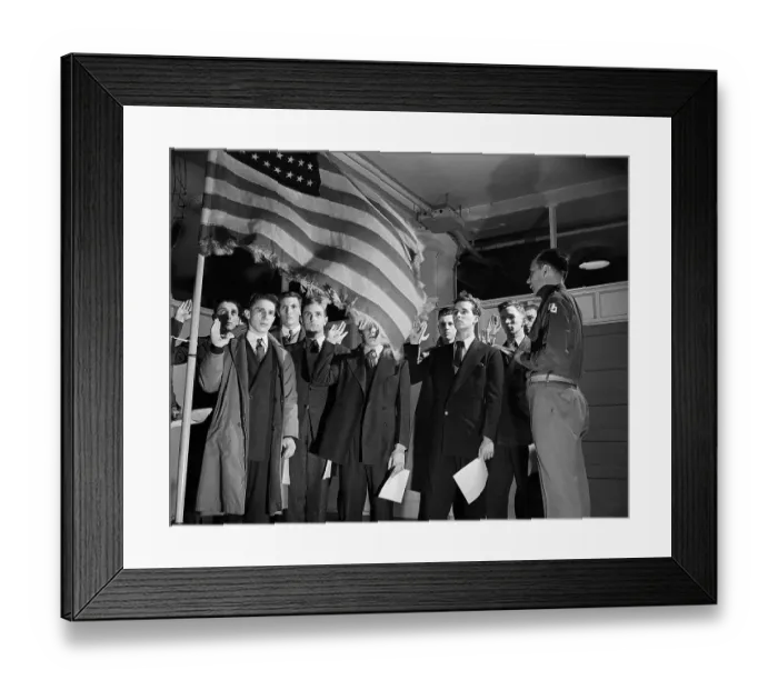 Framed Print : Draftees Take an Oath Framed Print : Draftees Take an Oath