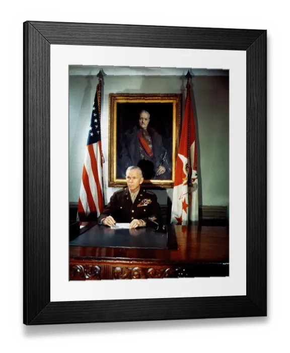 Framed Print : General George C. Marshall Sitting at Desk