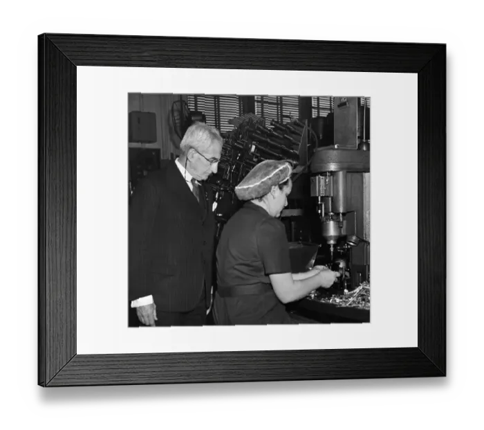Framed Print : Gerard Swope Observing Woman Working Framed Print : Gerard Swope Observing Woman Working