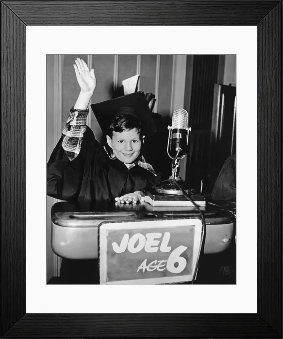 Framed Print : Joel, Quiz Kids Star, in Cap & Gown Framed Print : Joel, Quiz Kids Star, in Cap & Gown
