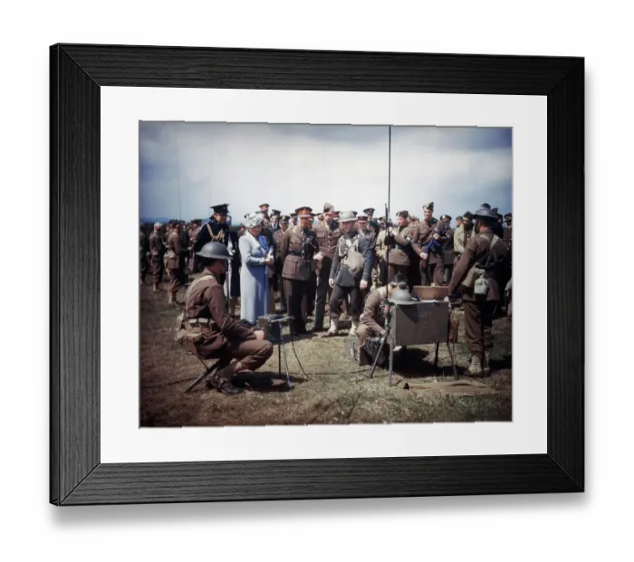 Framed Print : George Vi & Queen Elizabeth W / Troops Framed Print : George Vi & Queen Elizabeth W / Troops