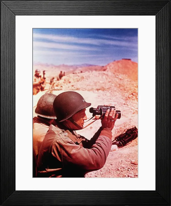 Framed Print : General George Patton Looking Through Binoculars Framed Print : General George Patton Looking Through Binoculars